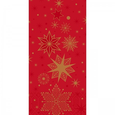 Duni Christmas Stargazing Red Tissue Napkin 3ply 40cm, 1/8 Head Folded