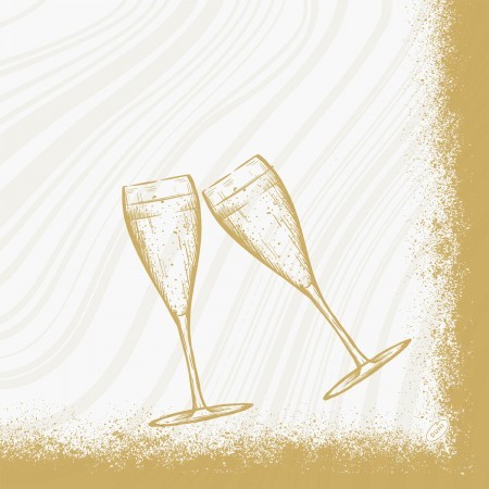 Duni Christmas Sparkly Cheers White Bio Dunisoft® Napkin 40cm