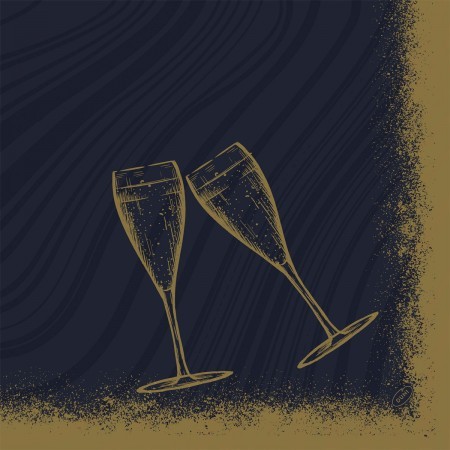 Duni Christmas Sparkly Cheers Black Bio Dunisoft® Napkin 40cm