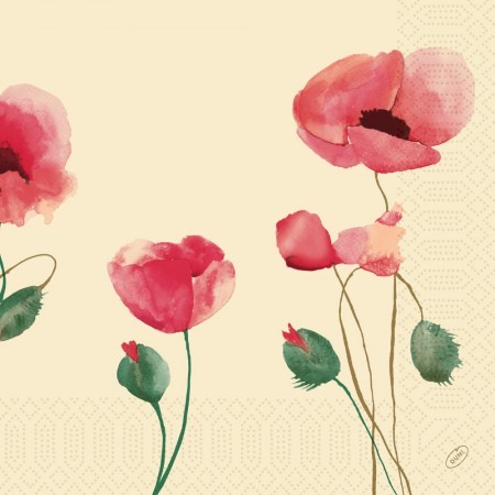 Poppy Charm Tissue Napkin, 3ply 40cm x 40cm