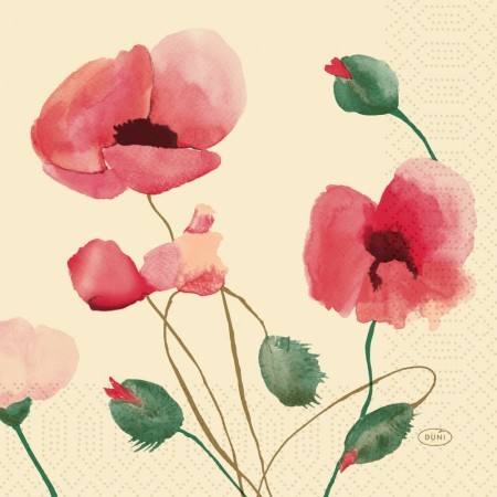 Poppy Charm 3ply Tissue Napkins 33cm x 33cm
