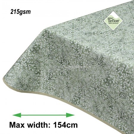 Cadiz Green Acrylic Coated Tablecloth