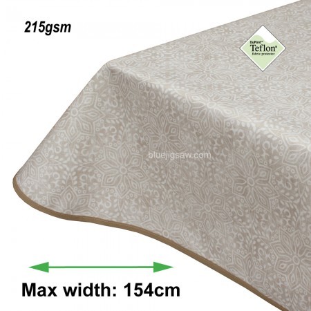 Cadiz Beige Acrylic Coated Tablecloth