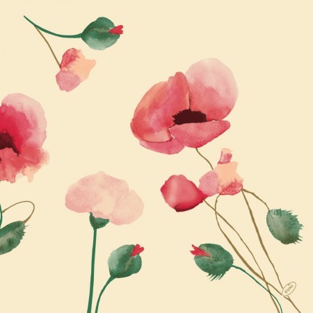 Duni 4 ply Tissue Napkin, 40cm, Poppy Charm