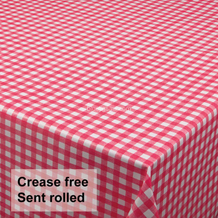 Red Gingham Wipeclean Tablecloth, Vinyl PVC