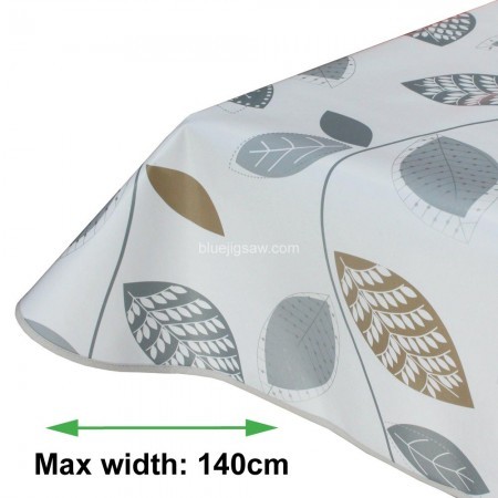 Large Leaf Wipeclean Tablecloth, Vinyl PVC