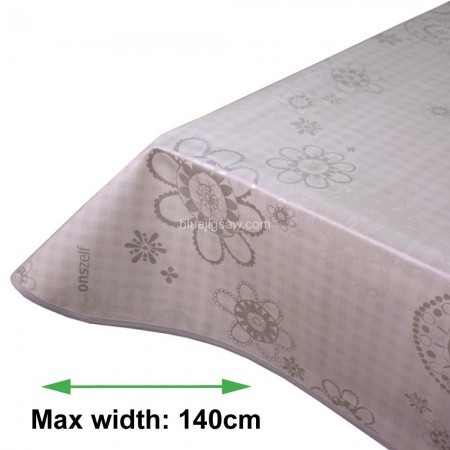 Check With Pattern Wipeclean Tablecloth, Vinyl PVC