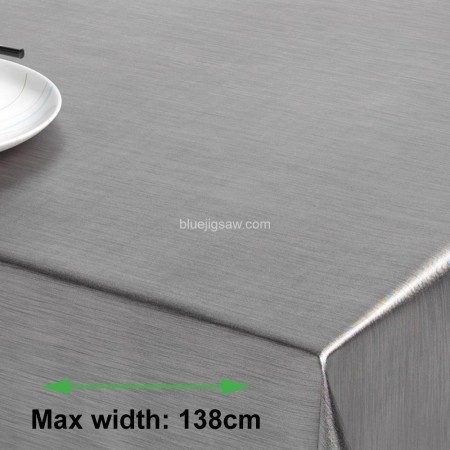 Metallic Steel Textured Wipeclean Tablecloth, Vinyl PVC