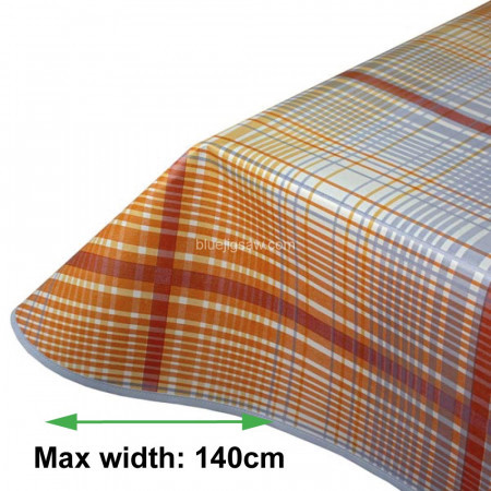 Terracotta Lines Wipeclean Tablecloth, Vinyl PVC