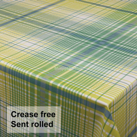 Green Lines Wipeclean Tablecloth, Vinyl PVC