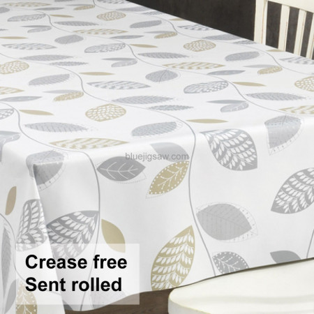 Large Leaf Wipeclean Tablecloth, Vinyl PVC