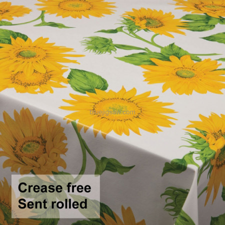 Sunflower Wipeclean Tablecloth, Vinyl PVC