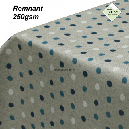REMNANT Polka Dot Blue Acrylic Coated Fabric