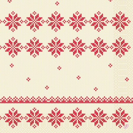 Duni Christmas Knitted Traditioin Napkin 3ply 40cm