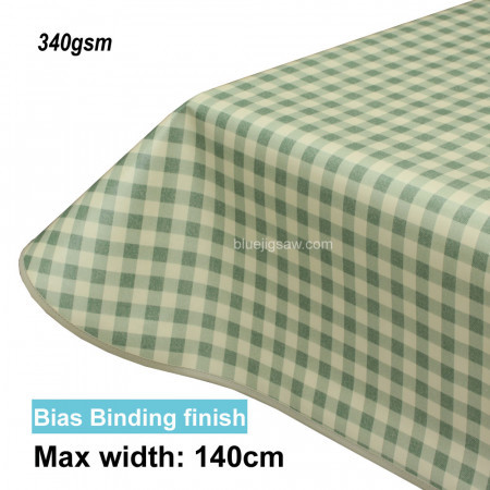Lola PVC Tablecloth Mint Grey Check