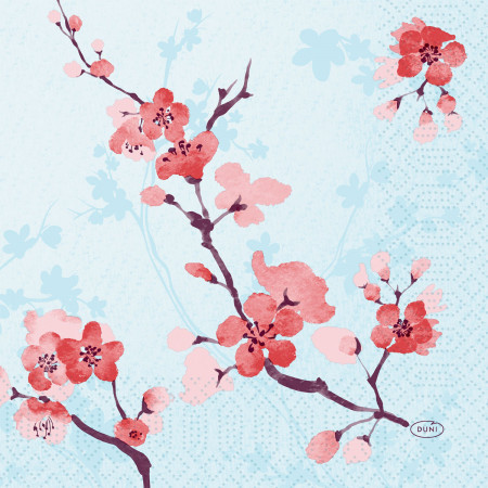 Cherry Breeze Blue 3ply Tissue Napkin 33cm