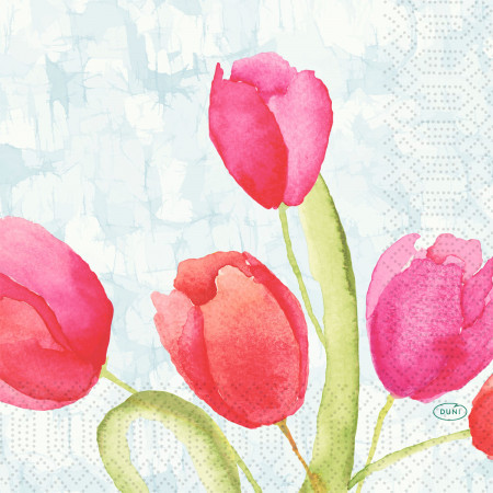 Painted Tulips 3ply Tissue Napkin 33cm