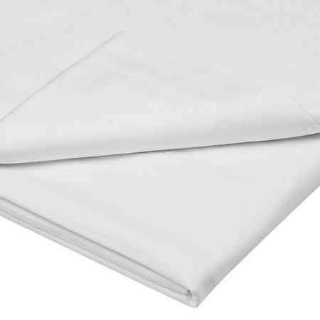 200 Thread Count Plain Cotton Flat Sheet, White