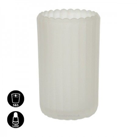 Duni Candle Holder Patio, Frosted White 125mm x Ø75mm