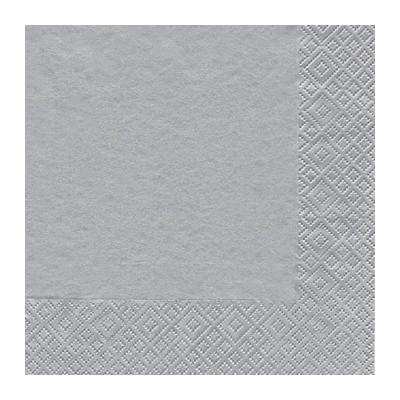 Home Fashion 3ply 33cm Tissue Napkins Silver