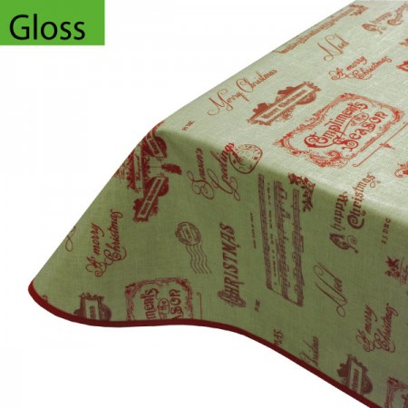 Christmas Script, Gloss Oilcloth Tablecloth