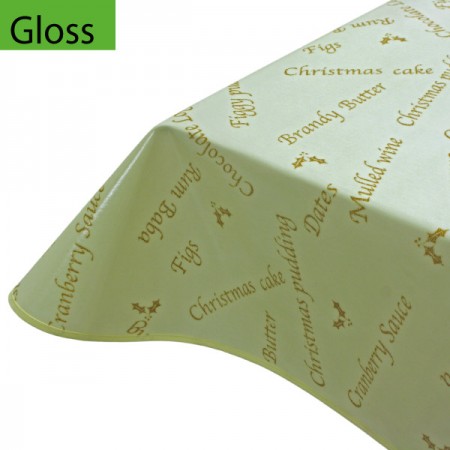 Christmas Ivory, Gloss Oilcloth Tablecloth