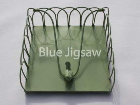 Green wire bird tissue napkin holder