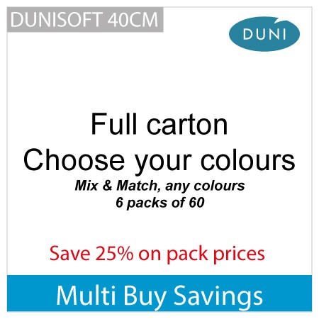 Buy 6 Mixed Packs of Dunisoft Napkins and Save 25%