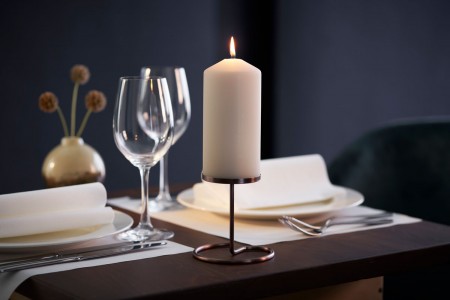 Duni Swirl Metal Candle Holder Shown With Pillar Candle