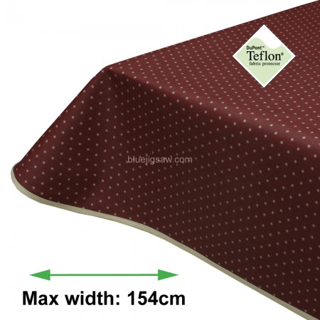 Claret Polka Dot Acrylic Coated Tablecloth with Teflon