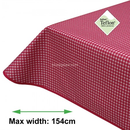 Scarlet Gingham 5mm Acrylic Coated Tablecloth with Teflon
