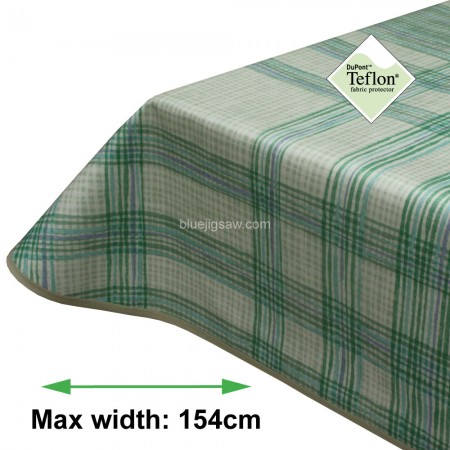 Wiggly Woo Green Acrylic Coated Tablecloth with Teflon