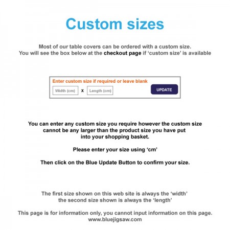 How to order a Custom Size