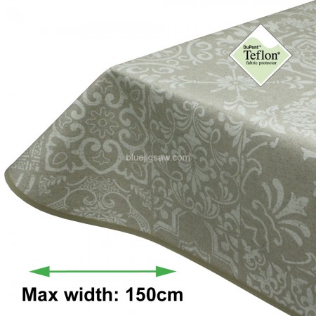 Medina White Acrylic Coated Tablecloth with Teflon