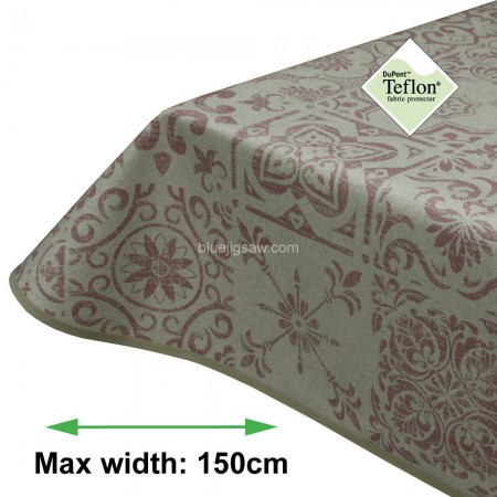 Medina Rose Acrylic Coated Tablecloth with Teflon