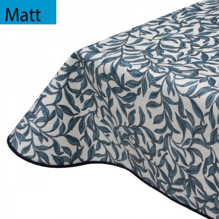 Matt PVC Oilcloth Tablecloth Finette Blue