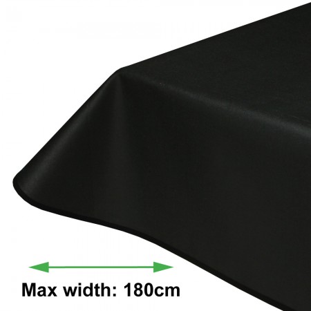 Maison Black Plain Acrylic Coated Tablecloth