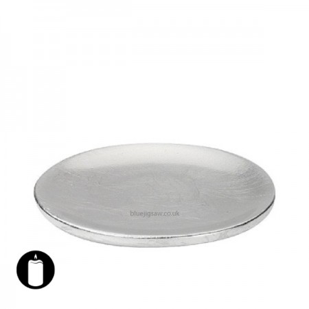 Candle Plate, Ø120mm, Silver