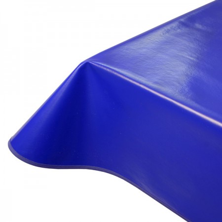 Vinyl PVC Tablecloth Plain Blue