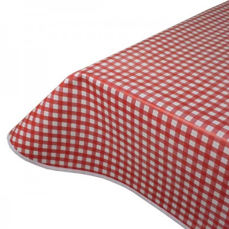 Vinyl PVC Tablecloth Red Gingham 10mm