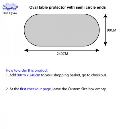Oval Table Protector Standard Size Help Image